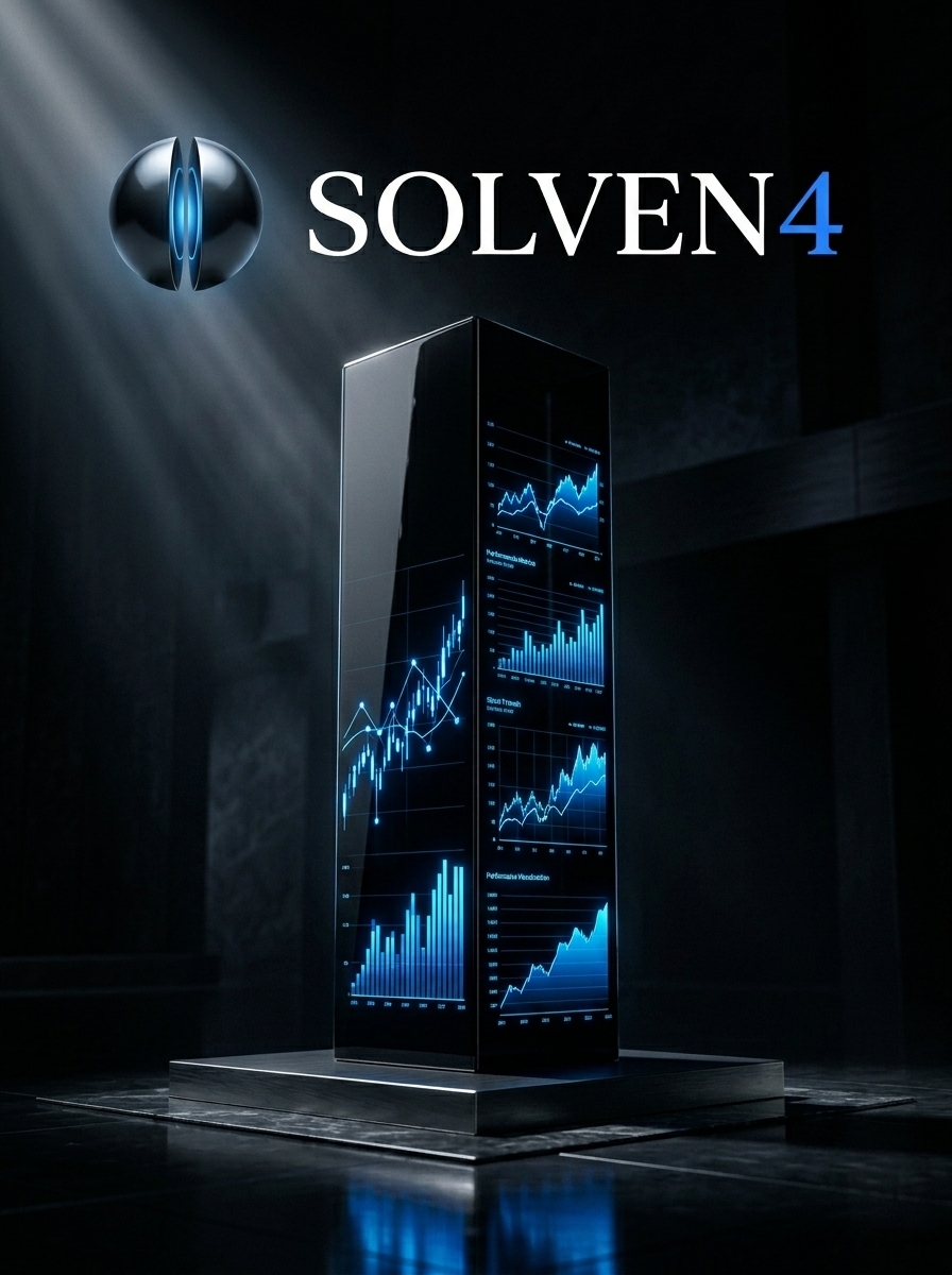 Obsidian monolith representing the SOLVEN4 Academy, home of the ORACLE intelligence dashboard and structured courses